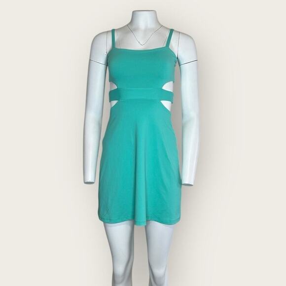 NWT | Susana Monaco | Square Neck Cutout Mini Dress | Tulum Turquoise | Small - Picture 1 of 14